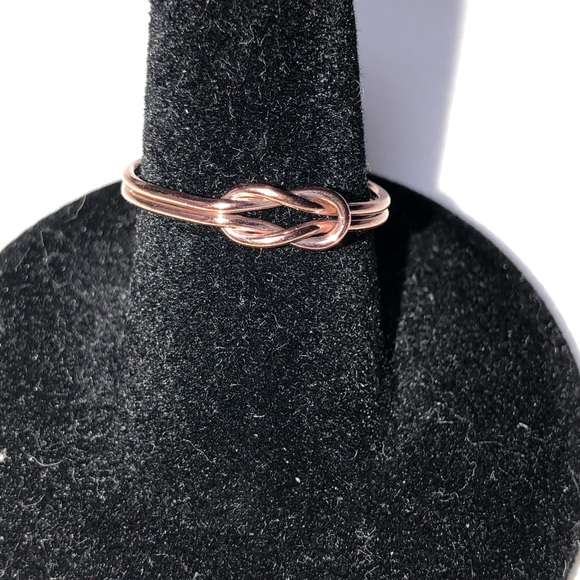15/20 Rose-Gold Filled double knots ring,S:7 - Picture 1 of 9